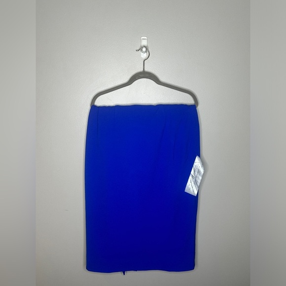 DRESS THE POPULATION Tiffany Midi Dress Large Electric Blue One Shoulder NWT - Picture 7 of 8